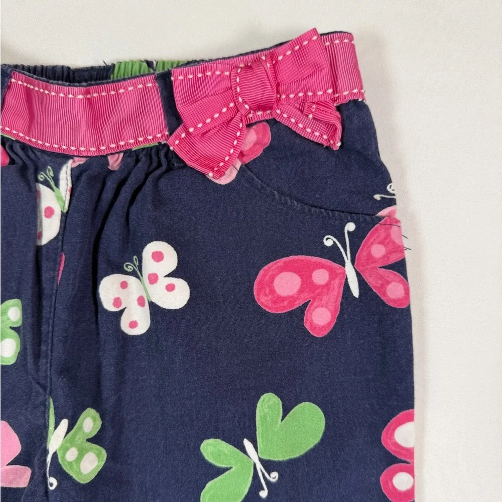 GYMBOREE Girls Butterfly Print Cotton Pants 18 To 24‎ Months Navy Pink